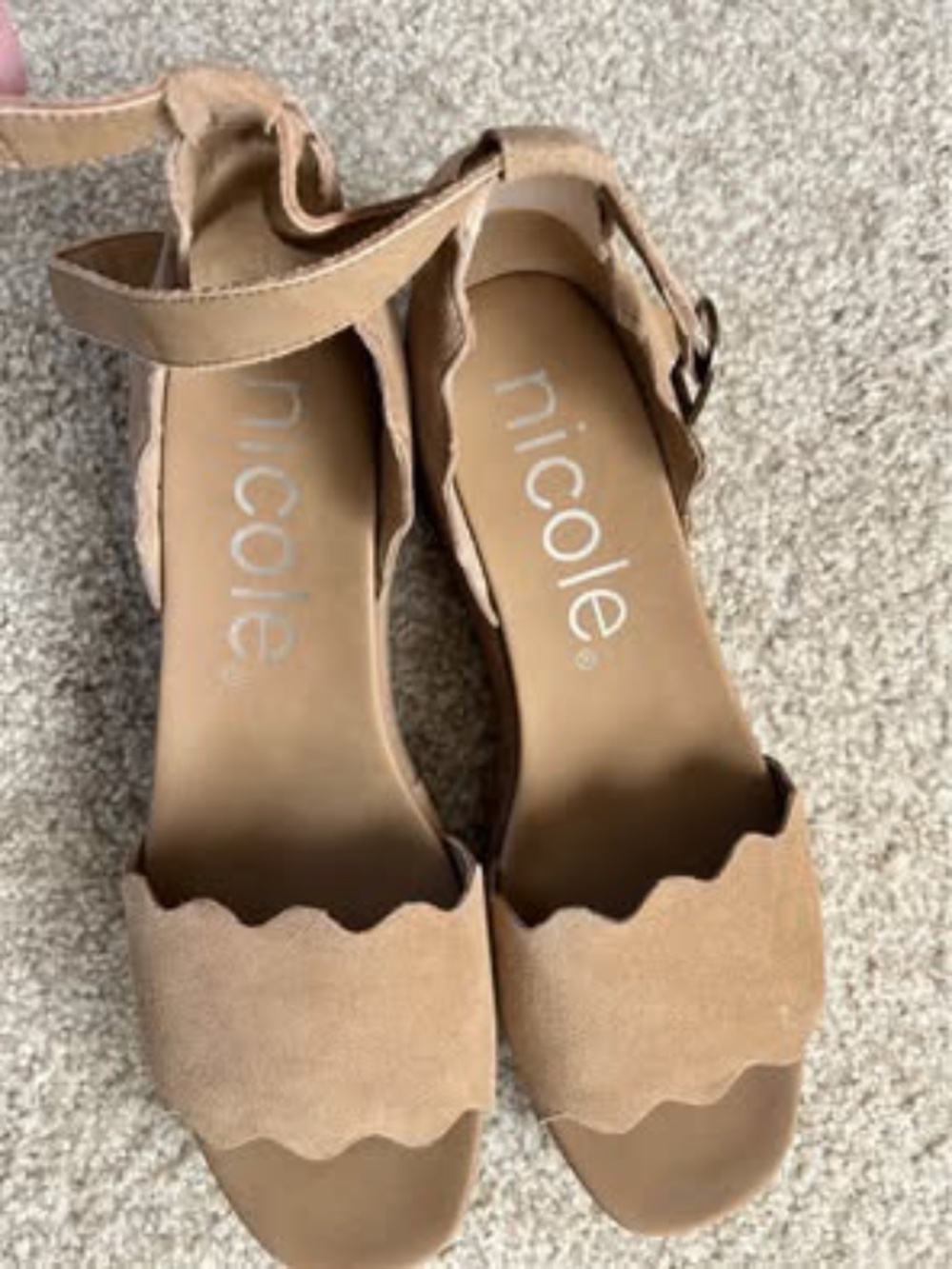 NEVER WORN Nicole suede wedge sandal